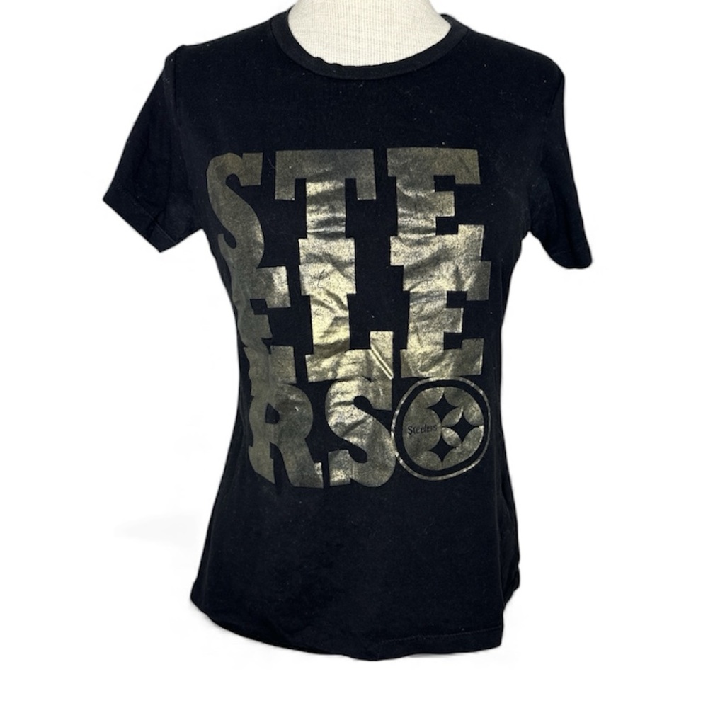 NFL Steelers Black and Gold Women's Tee Size Large